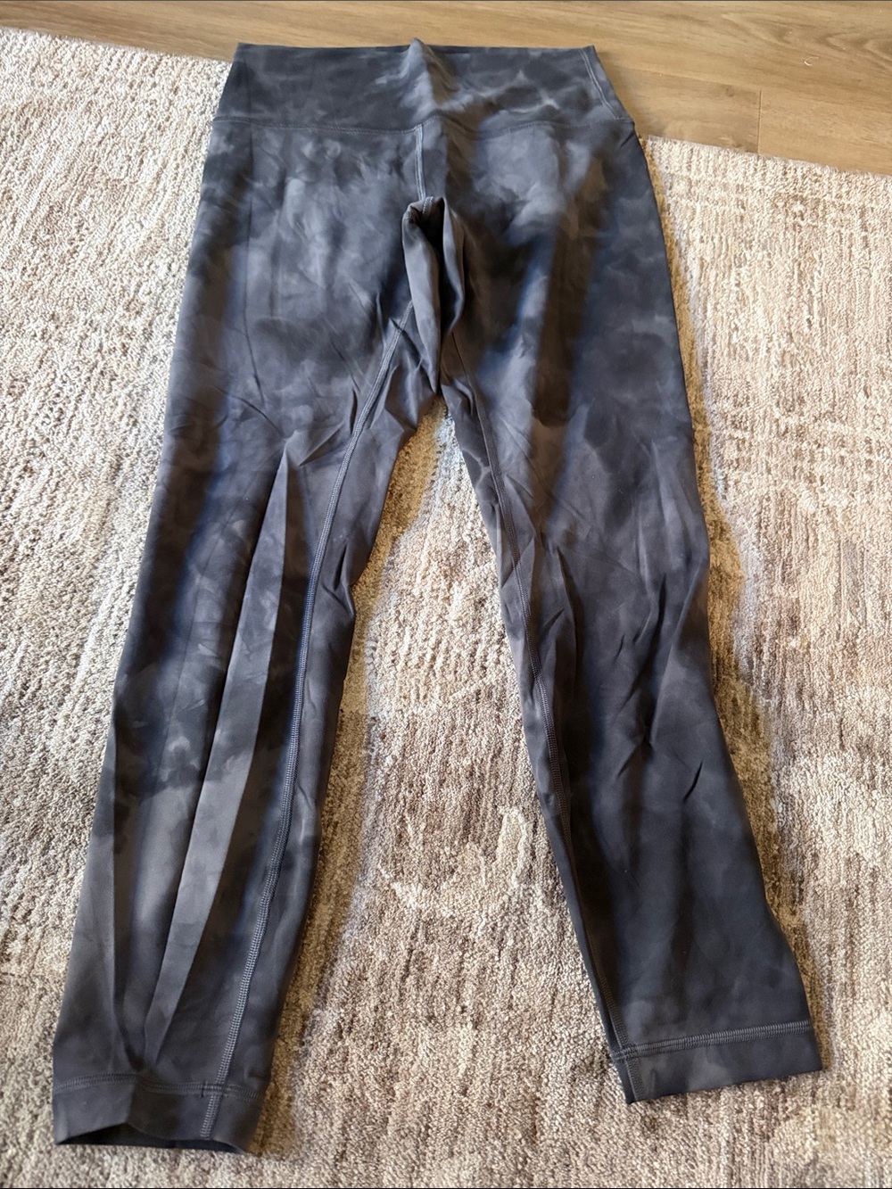 lululemon athletica Black and Gray Tie-Dye High-Rise Leggings